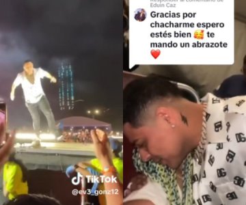 Fan que quiso atrapar a Eduin Caz salió lastimada