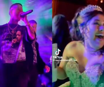 Santa Fe Klan aparece de sorpresa en quinceañera y canta Las Mañanitas