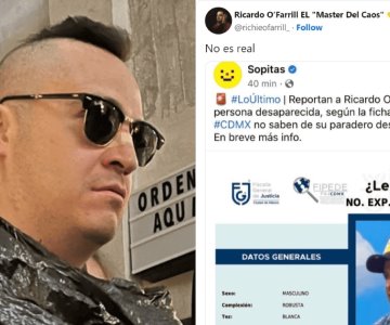 Desmienten desaparición de Ricardo OFarrill a través de sus redes