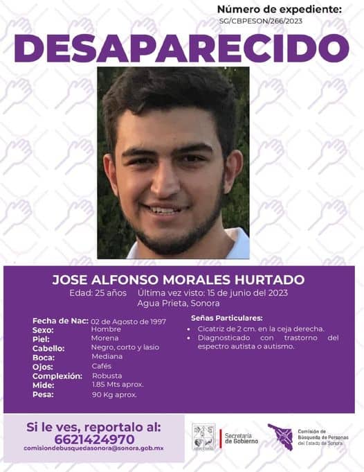 Padres de José Alfonso mantienen la esperanza de encontrar a su hijo