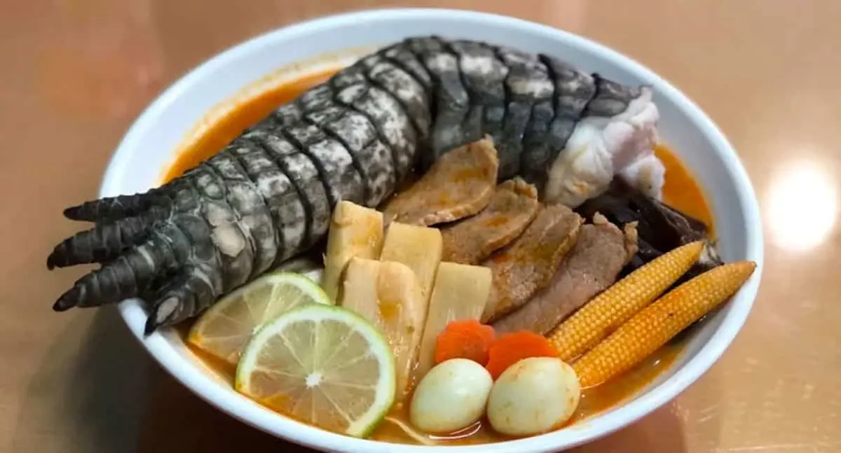 Ramen de cocodrilo, polémico platillo en Taiwán