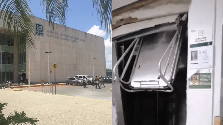 La menor quedó prensada por el elevador en el Hospital No. 18 del IMSS Qroo. (Foto: Cortesía)