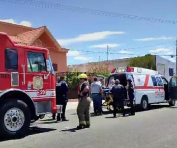 Mujer de la tercera edad afectada por fuga de gas en Balderrama