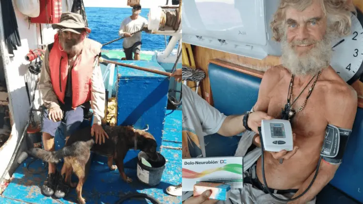 Shaddock y su mascota fueron hallados por un buque mexicano. (Foto: Especial/EXPRESO)