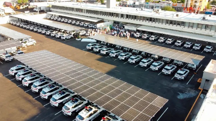 Electrolinera de la Policía de Hermosillo (Foto: Especial/EXPRESO)