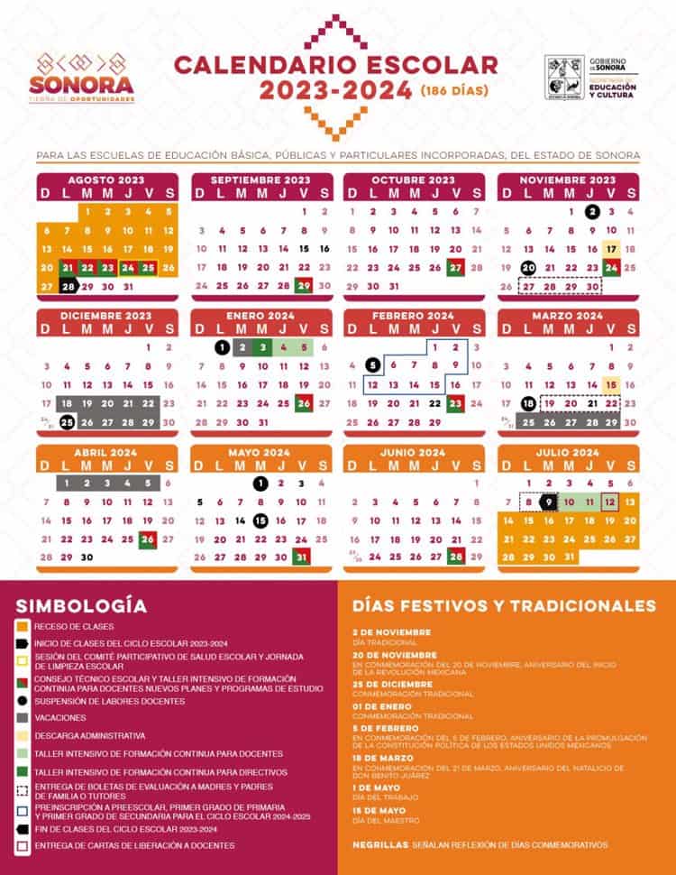 Sonora tendrá menos días de ciclo escolar; SEC publica calendario 2023-2024