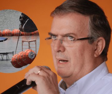 Un acto racista, así califica Marcelo Ebrard el muro flotante de Texas