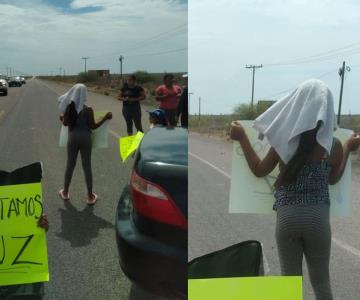 Bloquean carretera Hermosillo-Bahía de Kino por falta de luz