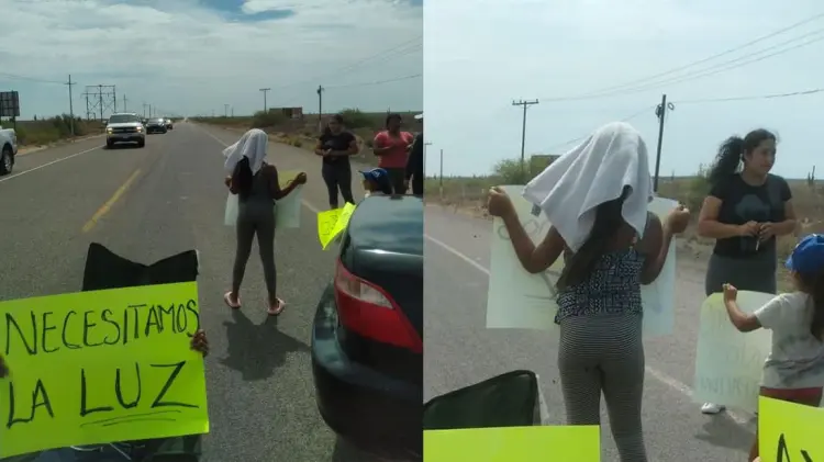 Bloquean carretera Hermosillo-Bahía de Kino por falta de luz