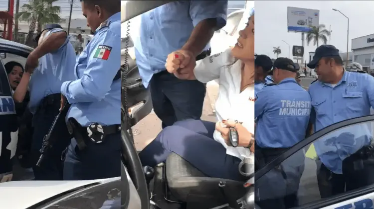 La mujer fue detenida el 28 de julio por una infracción de tránsito. (Foto: Capuras de pantalla)