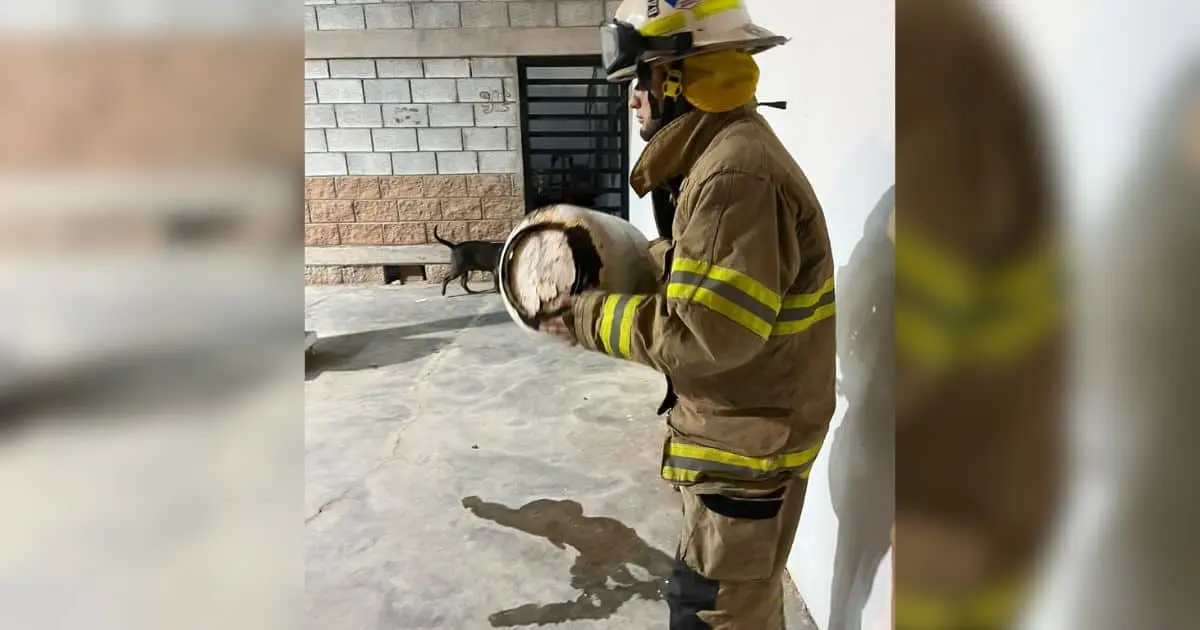 Bomberos retiran tanque de gas en mal estado en gasera de Empalme