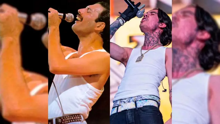 La comparación inició por la vestimenta del cantante de corridos tumbados. (Foto: Especial/EXPRESO)