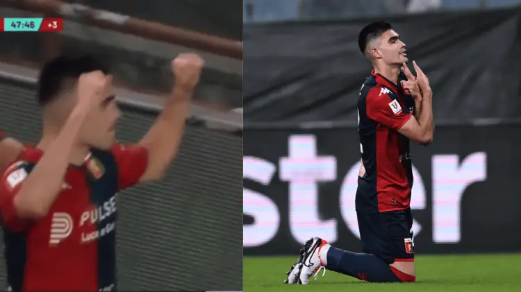 Johan Vásquez hizo el 2-2 momentáneo en el juego Genoa-Modena. (Foto: Cortesía)