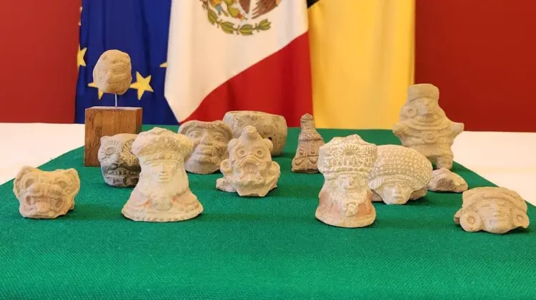 En fecha próxima las piezas serán repatriadas a México. (Foto: Twitter/@EmbMexBelgicaUE)