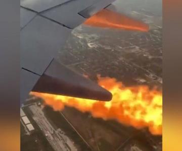 Explota motor de avión rumbó a Cancún; pasajero graba video