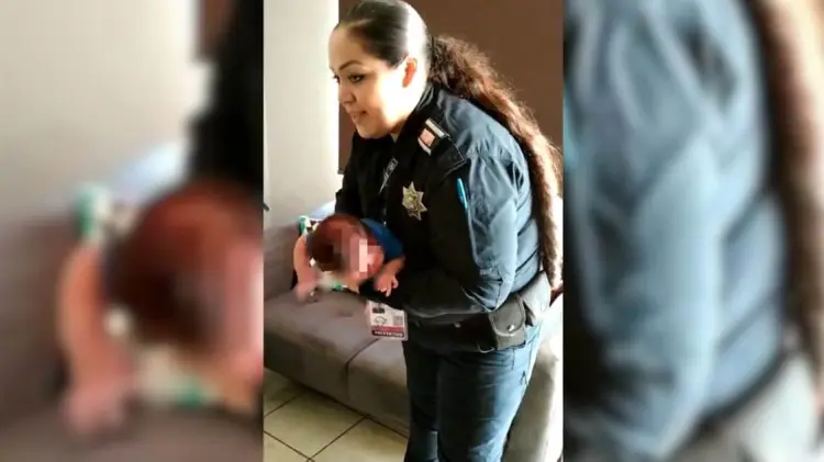 Rescata policía a bebé en Puerta Real (Foto:Especial/EXPRESO)