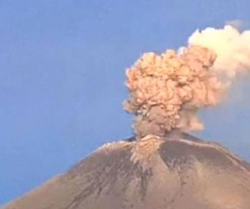 Popocatépetl presenta explosión este lunes