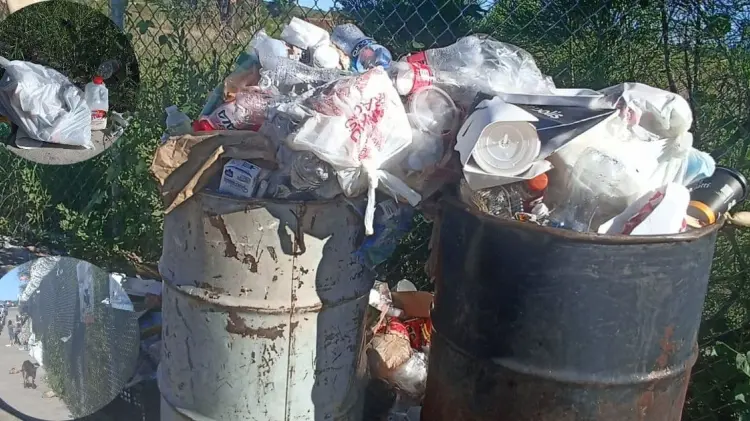 Piden limpiar basura por fuera del IMSS en Nogales (Foto:Karyna Vieyra/EXPRESO)