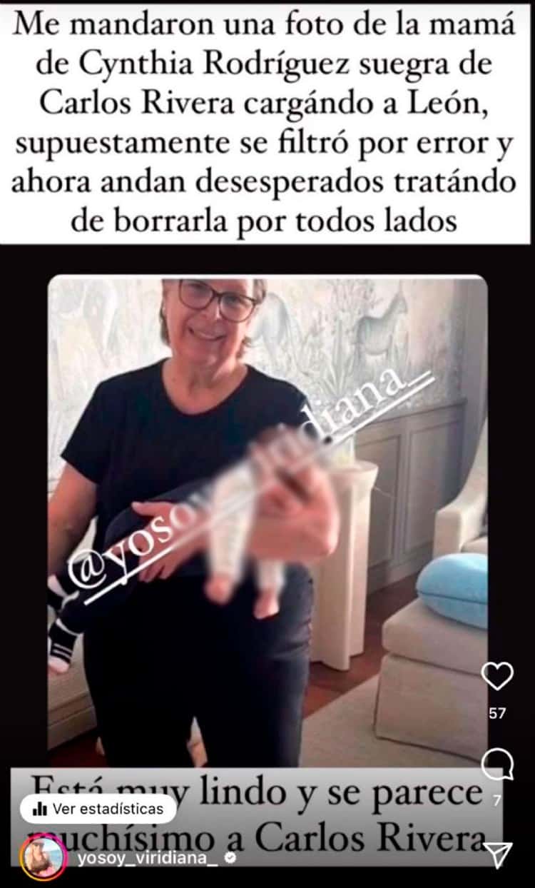 Filtran foto de León, hijo de Cynthia Rodríguez y Carlos Rivera