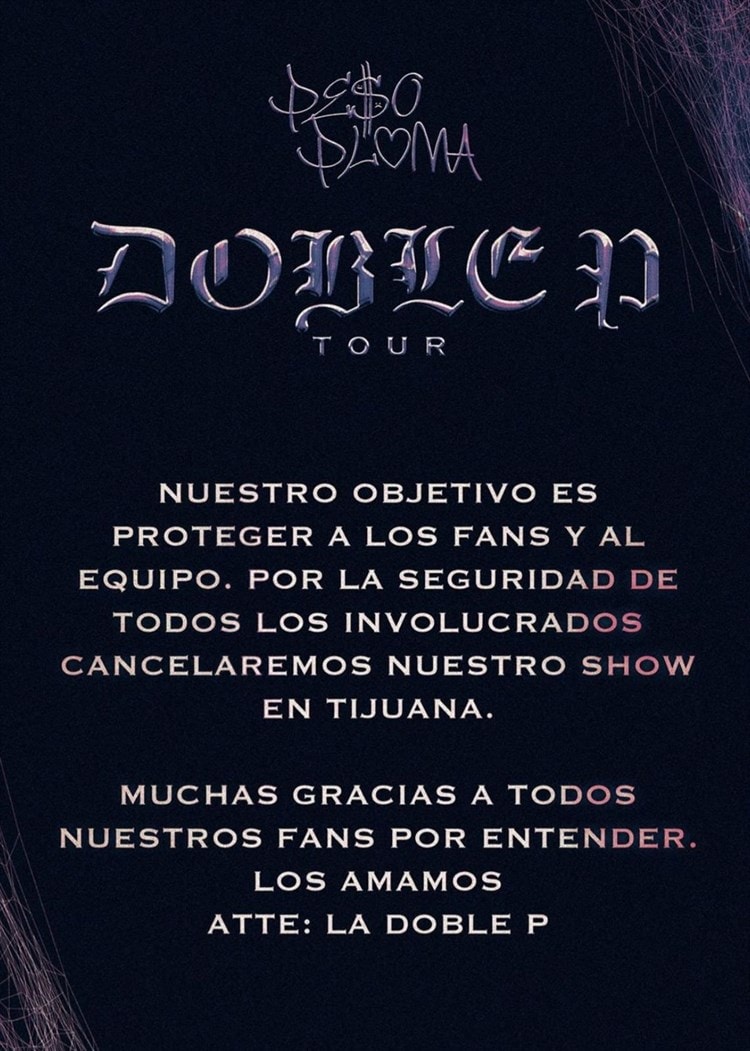 Peso Pluma cancela concierto en Tijuana tras amenazas de muerte