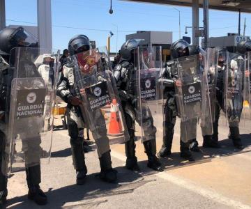 Elementos de Guardia Nacional impiden toma de la caseta Esperanza