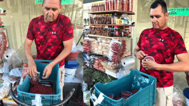 Jesús Figueroa, comerciante de este producto. (Foto: Jorge Flores/EXPRESO)