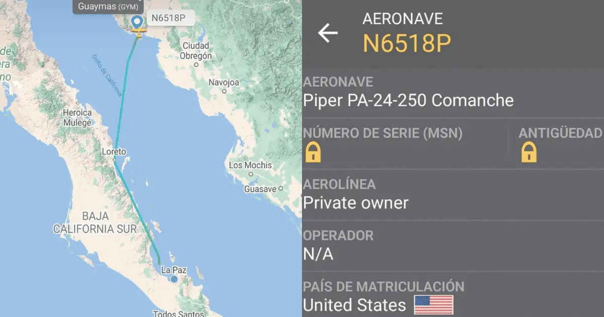 Pierden contacto con avioneta que despegó de Guaymas rumbo a La Paz