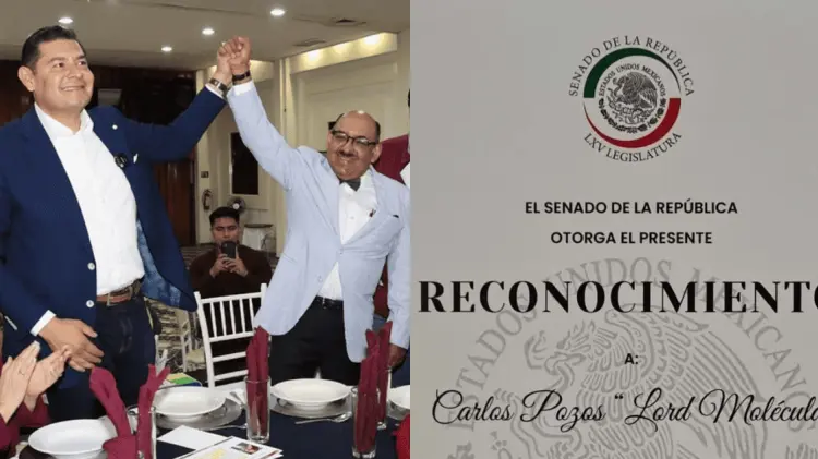 El senador por Puebla, Alejandro Mier, entregó el reconocimiento. (Foto: Cortesía)
