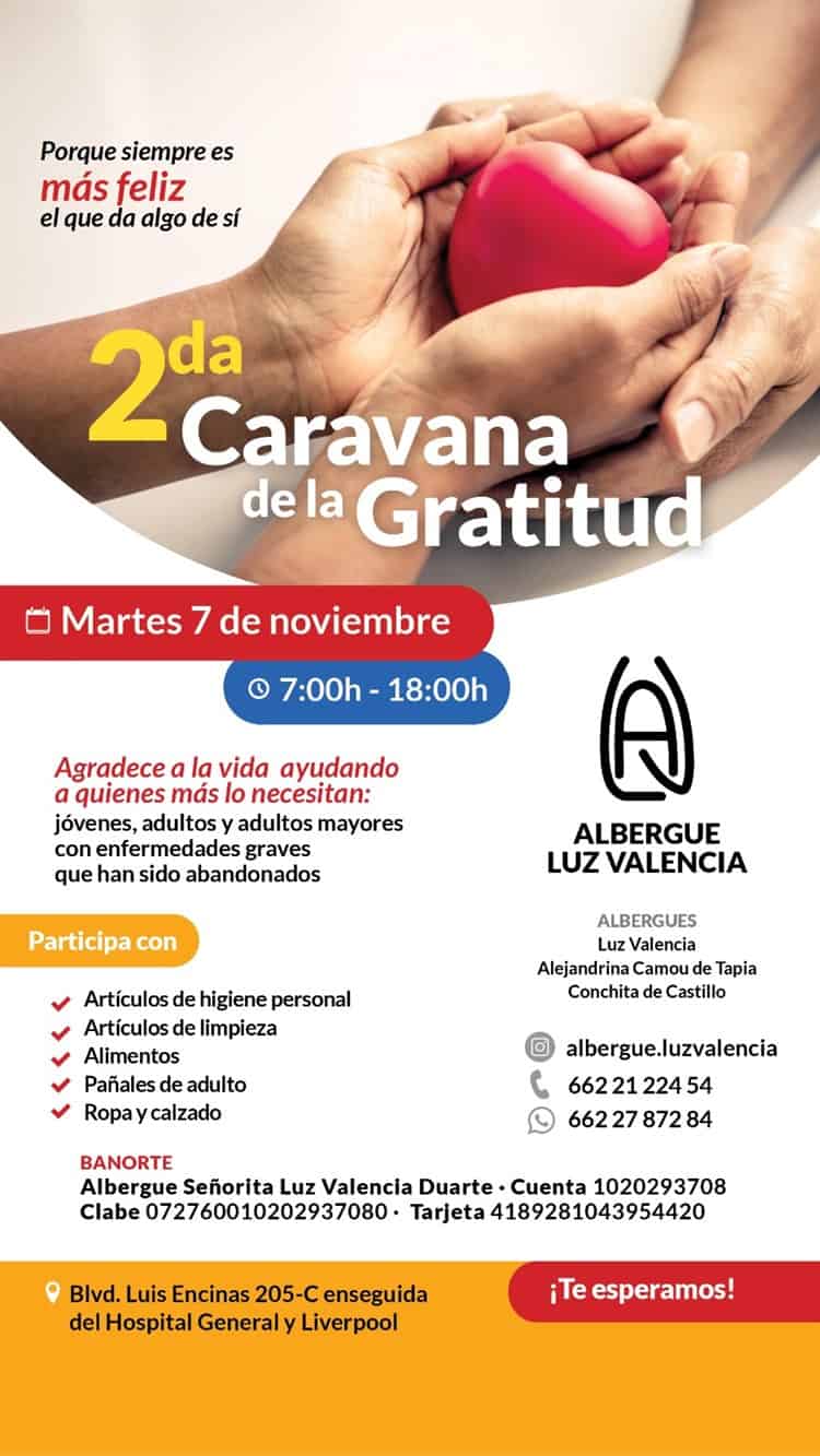 Invitan a la segunda Caravana de la Gratitud en Albergue Luz Valencia