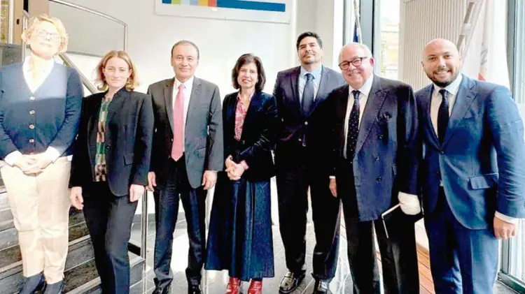 Alfonso Durazo presentó el proyecto a miembros del BusinessEurope. (Foto: Especial/EXPRESO)