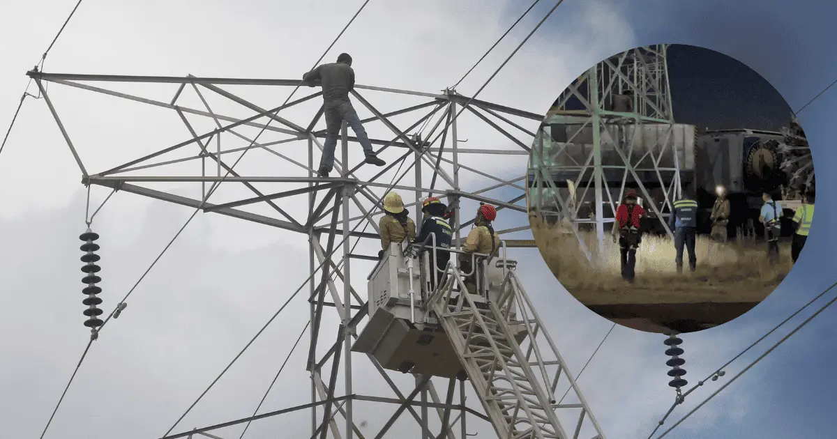 Más de 10 horas después, sujeto decide bajar de una torre de alta tensión