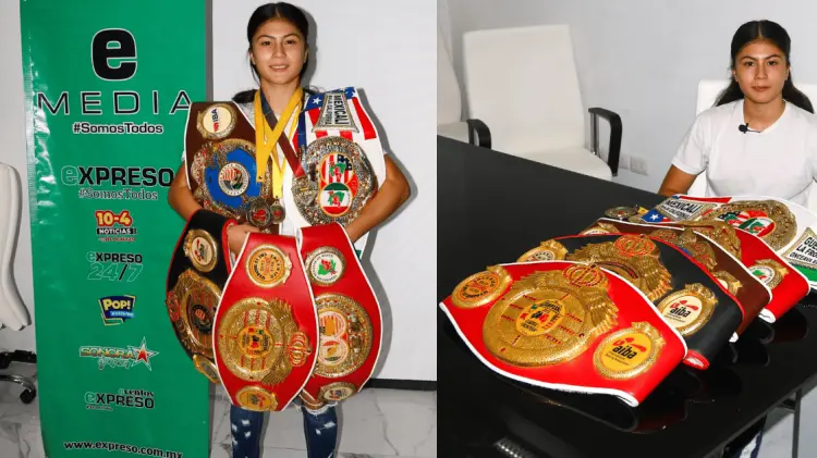Odaliz Corzo Álamo ganó otro cinturón más de la Guerra en la Frontera. (Cristian Ruiz/EXPRESO)