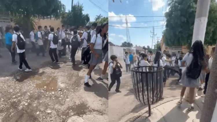 Se han registrado riñas al exterior de la secundaria Técnica 56. (Foto: Capturas de pantalla )