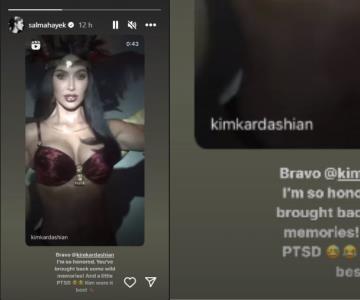 Kim Kardashian impactó a Salma Hayek con su disfraz