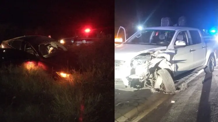 Ambos vehículos impactaron de frente sobre la carretera. (Fotos: Cortesía)