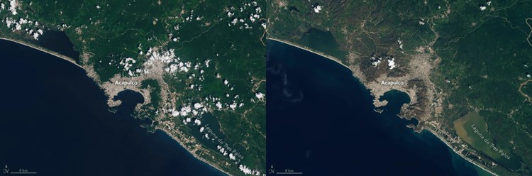 Antes y después: NASA publica fotos de Acapulco tras el paso de Otis