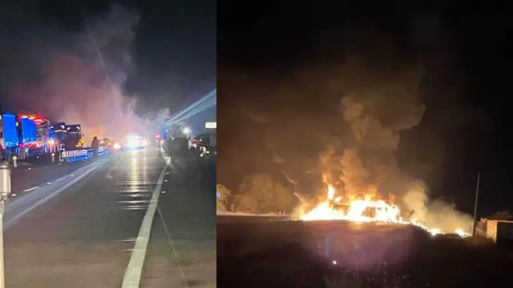 Volcadura de tráiler con diésel (Foto: Especial / EXPRESO)