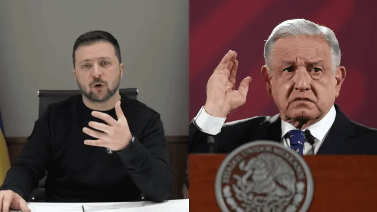 Volodimir Zelenski, presidente de Ucrania y Andrés Manuel López Obrador, presidente de México.