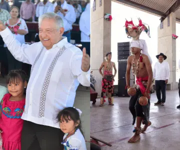 Yaquis celebran a AMLO su cumpleaños 70 en gira por Sonora