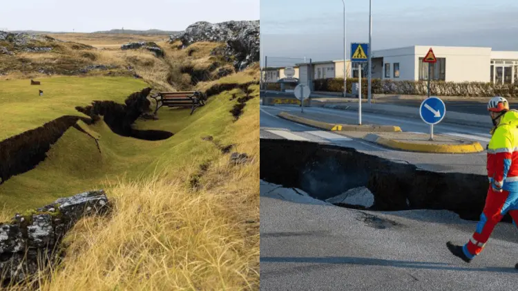 Daños de la actividad sísmica en Islandia. (Foto: Tomadas de Redes/Cortesía)