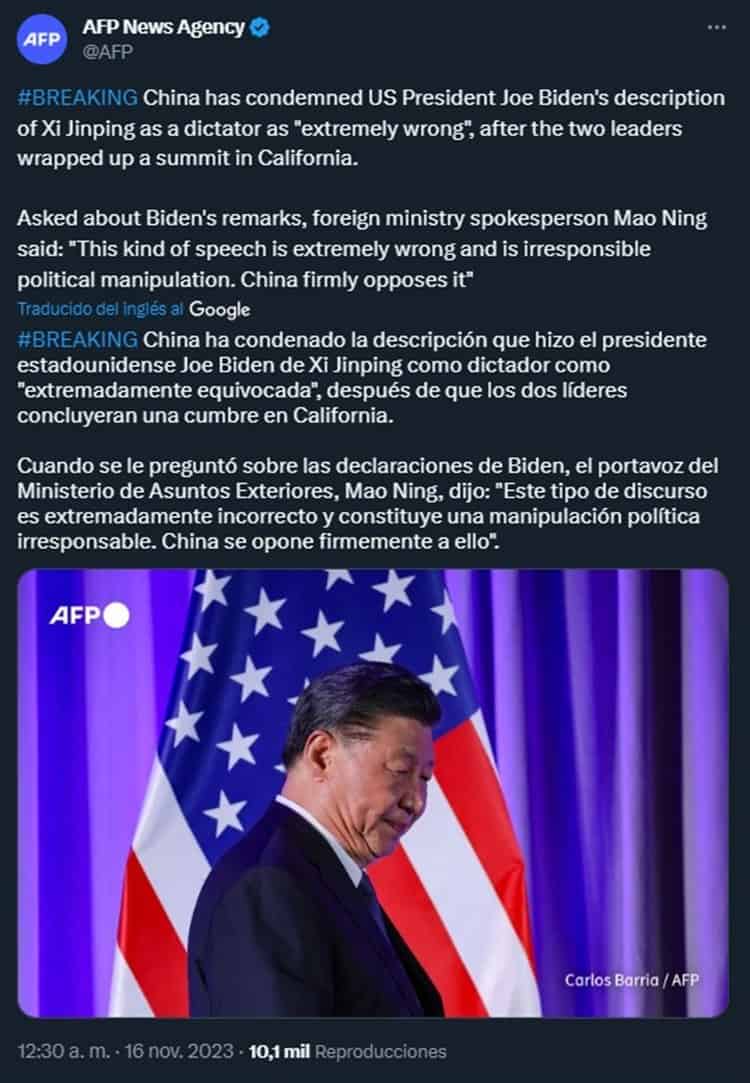Reunión EU-China deja tensiones; Joe Biden llama dictador a Xi Jinping