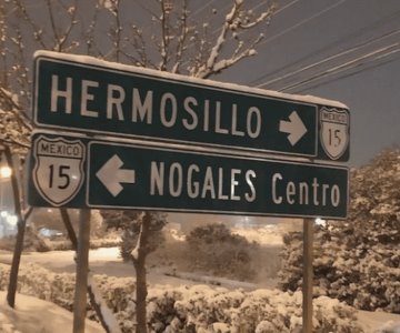 Municipios del norte de Sonora están bajo la nieve