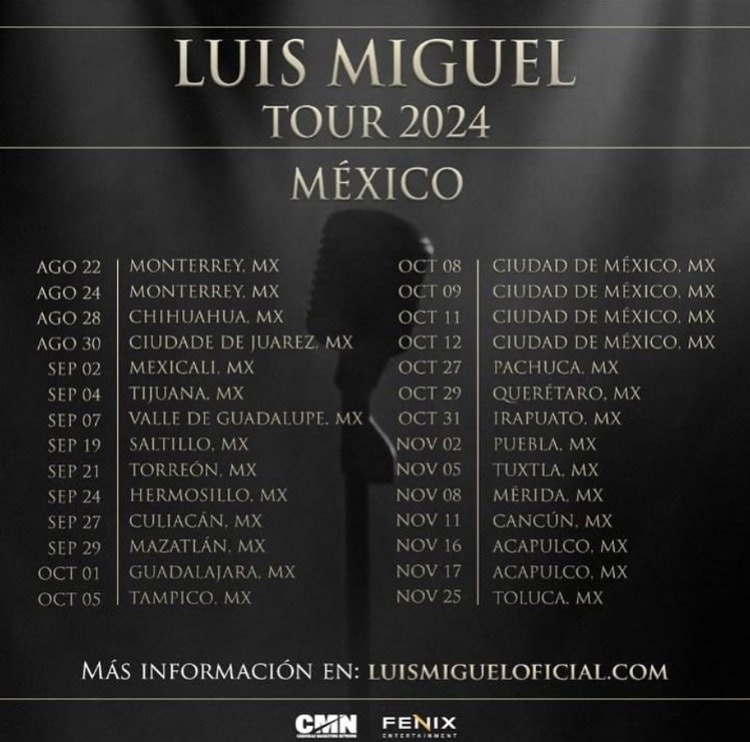 Luis Miguel anuncia concierto en Hermosillo en 2024