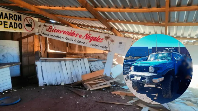 La camioneta sufrió un desperfecto y terminó contra comercios. (Fotos: Karyna Vieyra/EXPRESO)