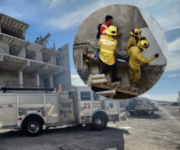 Trabajador cae 4.5 metros de altura en construcción de San Carlos