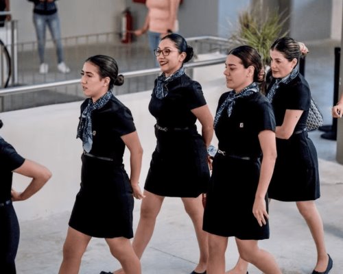 Tachan de sexista uniforme de sobrecargos del Tren Maya