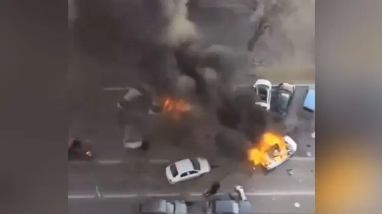 Han circulado imágenes en redes de los ataques en calles de Bélgorod. (Foto: Captura de video)
