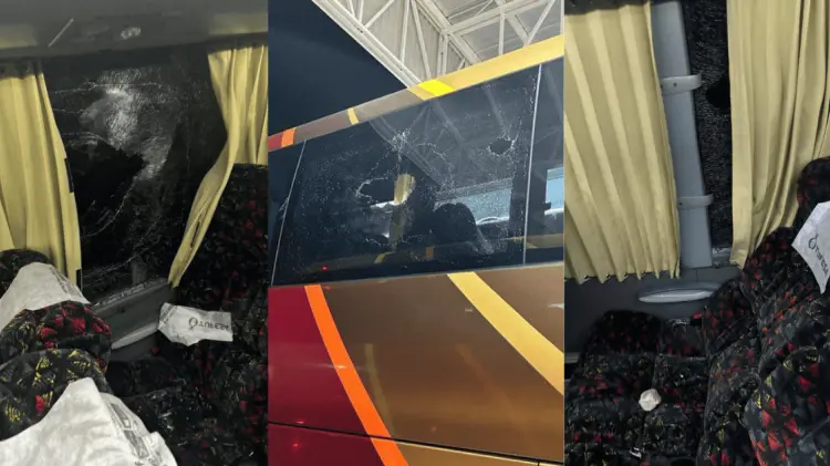 Los pasajeros de un autobús pasaron angustiosos momentos con esta agresión. (Fotos: Cortesía)