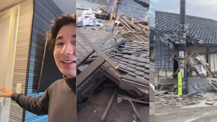 El influencer Nova compartió un video reportando lo sucedido en Japón. (Foto: Capturas de video)
