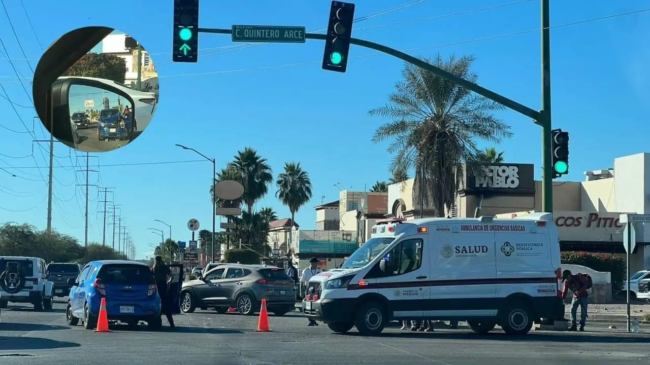 Aparatoso accidente bulevar Colosio a raíz de un choque por alcance